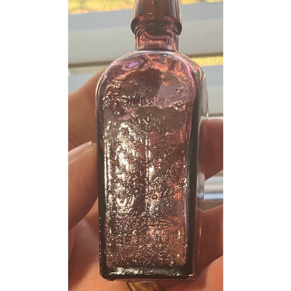 VTG Amethyst Staubhullers Elixir Glass Bottle Tree of Life Health Vitality Cork